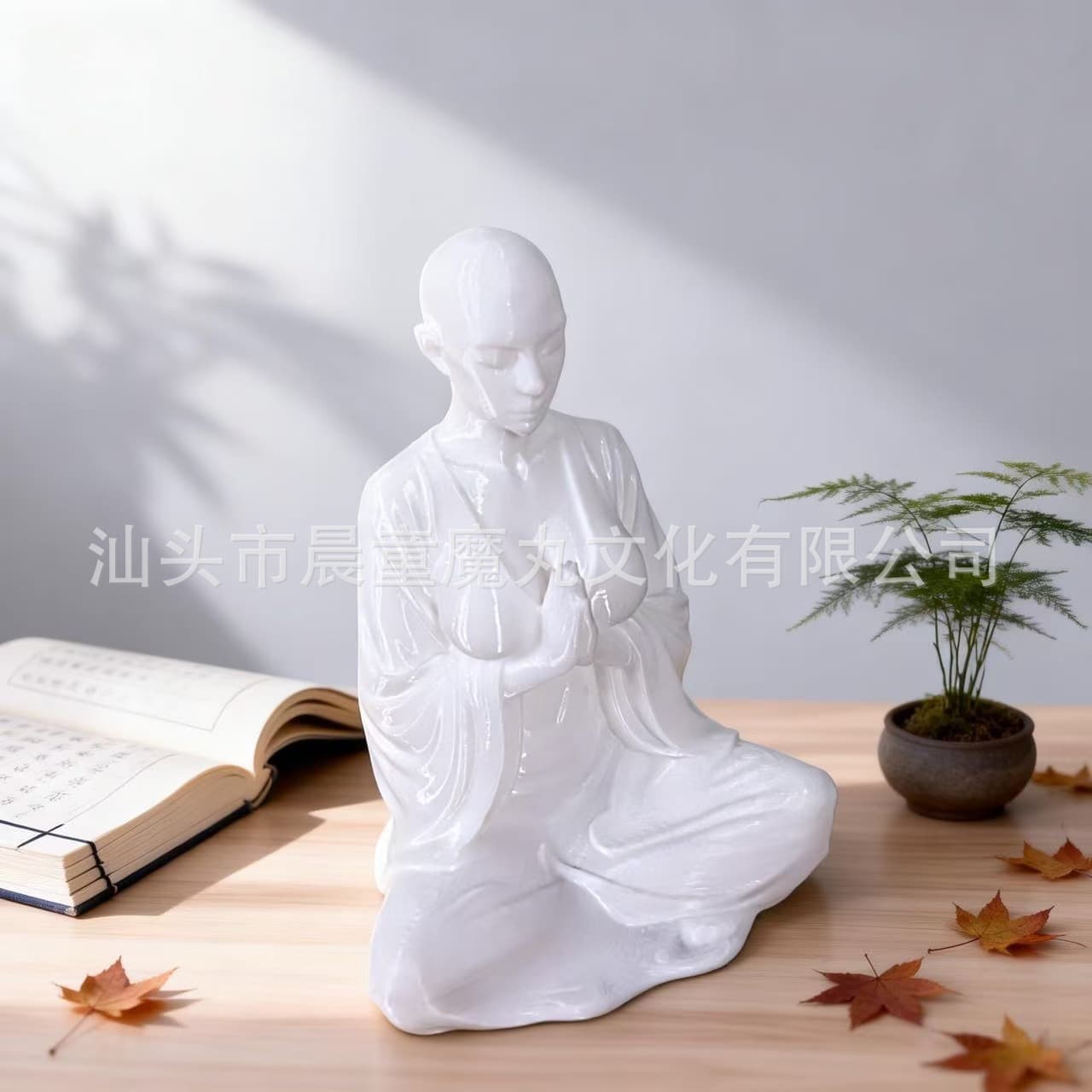 Chinese Style 3D Printed Zen Woman Statue New Chinese Zen Meditation Statue White Zen Desktop Home Decorative Ornament