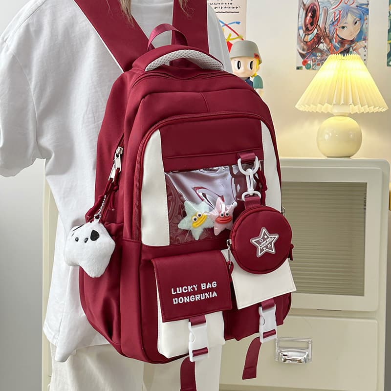 New Style High Appearance Japanese Fresh Sweet Cute Transparent Ita Bag Backpack for Girls Middle and High School Students