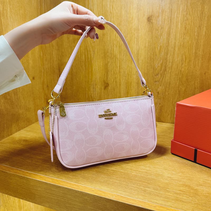 Export New Style COACH 2026 Fashion Monogram Boston Bag Crossbody Underarm Bag Premium Shoulder Handbag Small Square Bag for Women