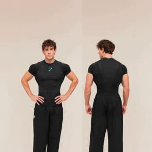 GYMSHARK / ONYX V1 Men's T-Shirt, Stretch Crew Neck Short Sleeve Tight Top for Sports Fitness Training