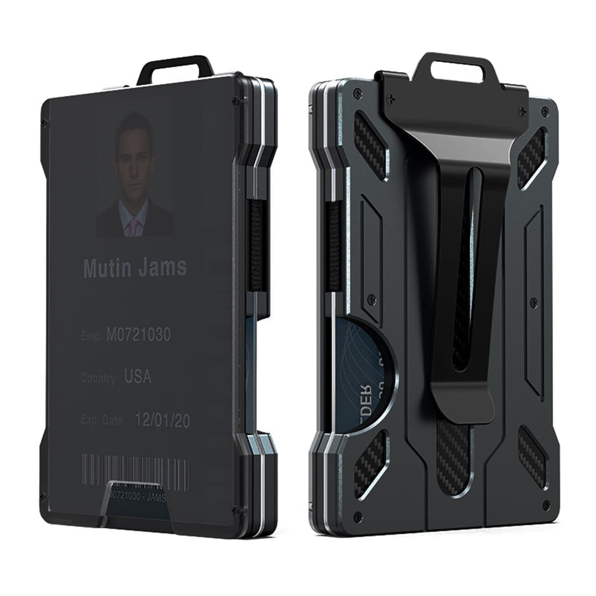 Factory spot Amazon new aluminum alloy card holder transparent work ID RFID metal wallet work ID card holder