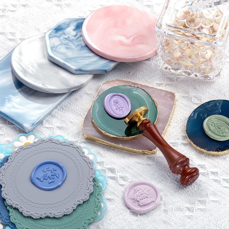 Wax Seal Mat, Demolding Tool, Marble Ceramic Agate Crystal Silicone Wax Seal Stamp, Wholesale
