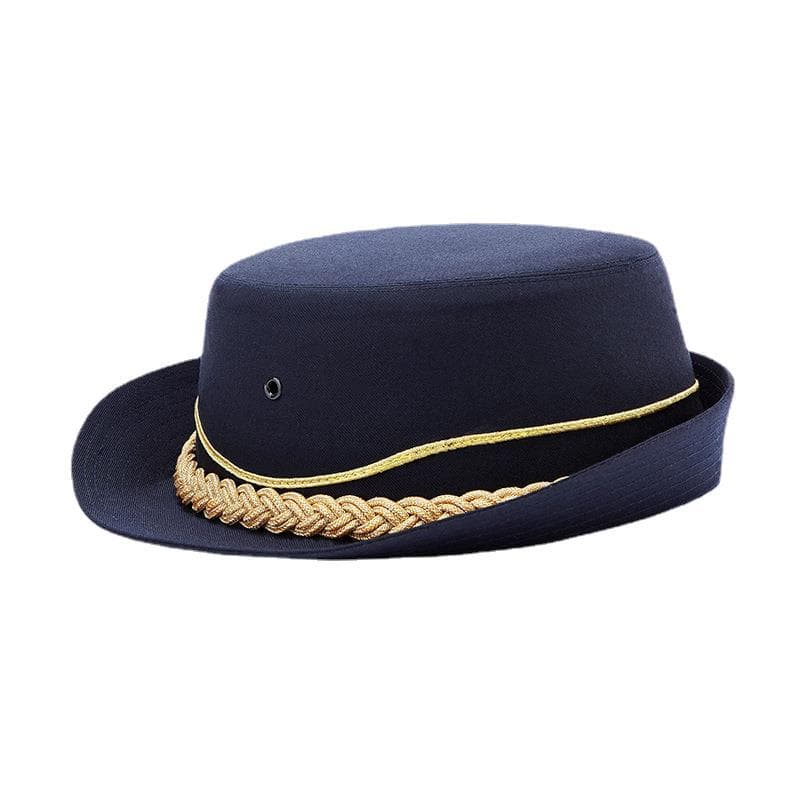 Subway Female Attendant Hat - Custom High-speed Rail Train Crew Hat, Rolled Brim Women's Hat with Curved Edge, Custom Manufacturer