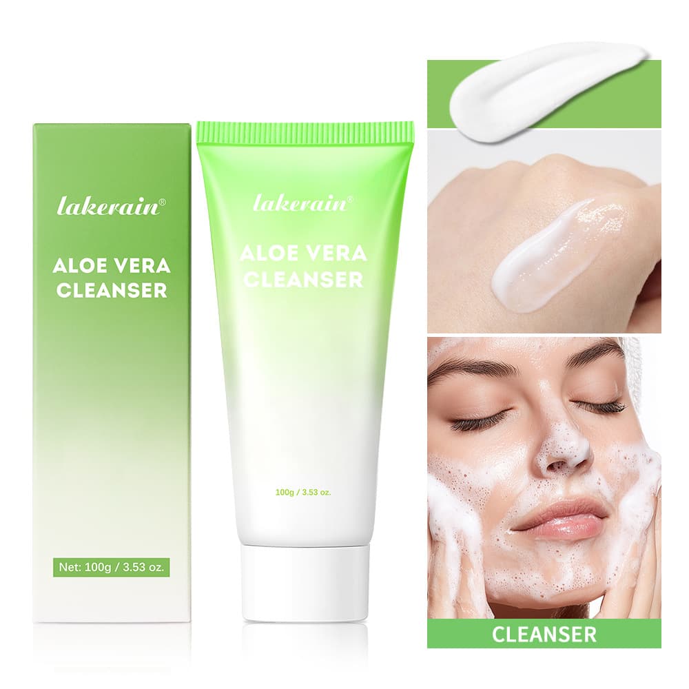 lakerain Aloe Vera Facial Cleanser Gentle Cleansing Rich Foam Face Wash 100g Aloe Cleansing Milk