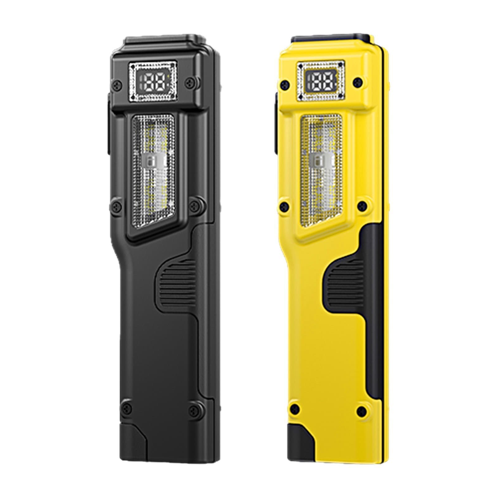 Cross-border new EDC three-light source pen clip flashlight USB charging digital display portable ultra-thin LED tactical flashlight