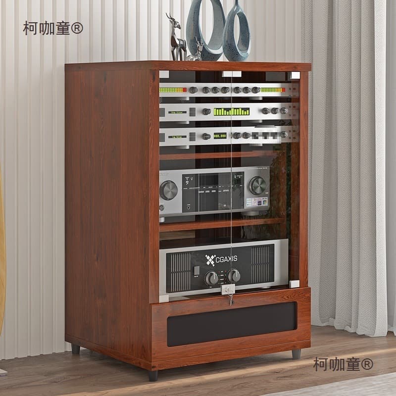 Premium Audio-Visual Cabinet Amplifier Rack Cinema Equipment Audio Ktv Amplifier Rack with Door Audio-Visual Metabo
