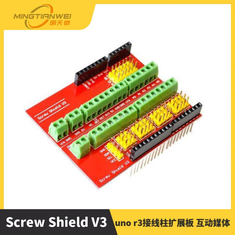Screw Shield V3 Terminal Block Expansion Board, Interactive Media, Compatible with UNO R3