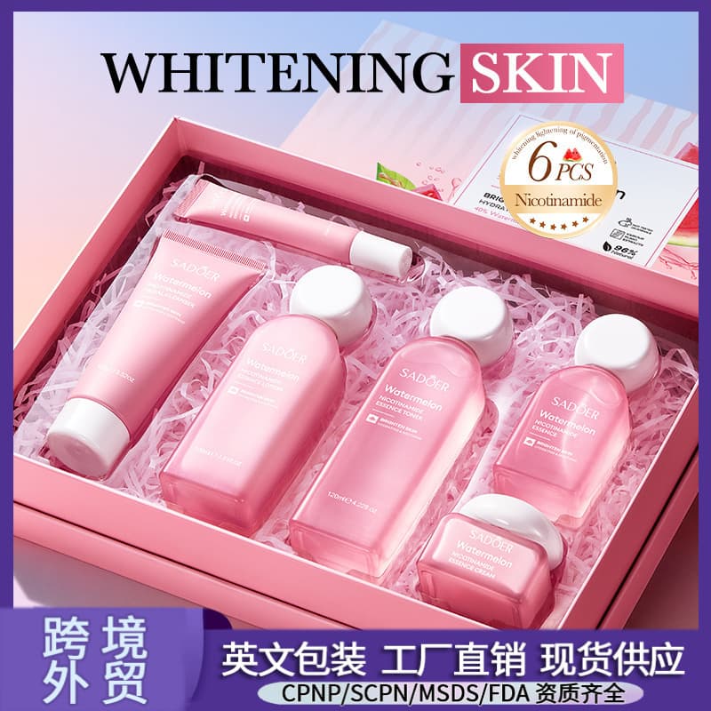 SADOER Watermelon Niacinamide 6-Piece Moisturizing Set (All English) - Cross-border Trade Wholesale