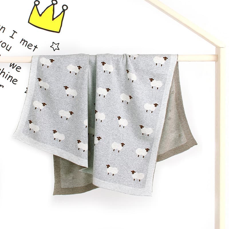 INS Hot-Sell Spring/Summer Knitted Lamb Baby Blanket, Windproof Stroller Cover