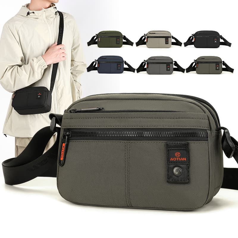Aotian new outdoor versatile trendy small bag Oxford cloth bag shoulder bag mobile phone bag crossbody bag men 26020#