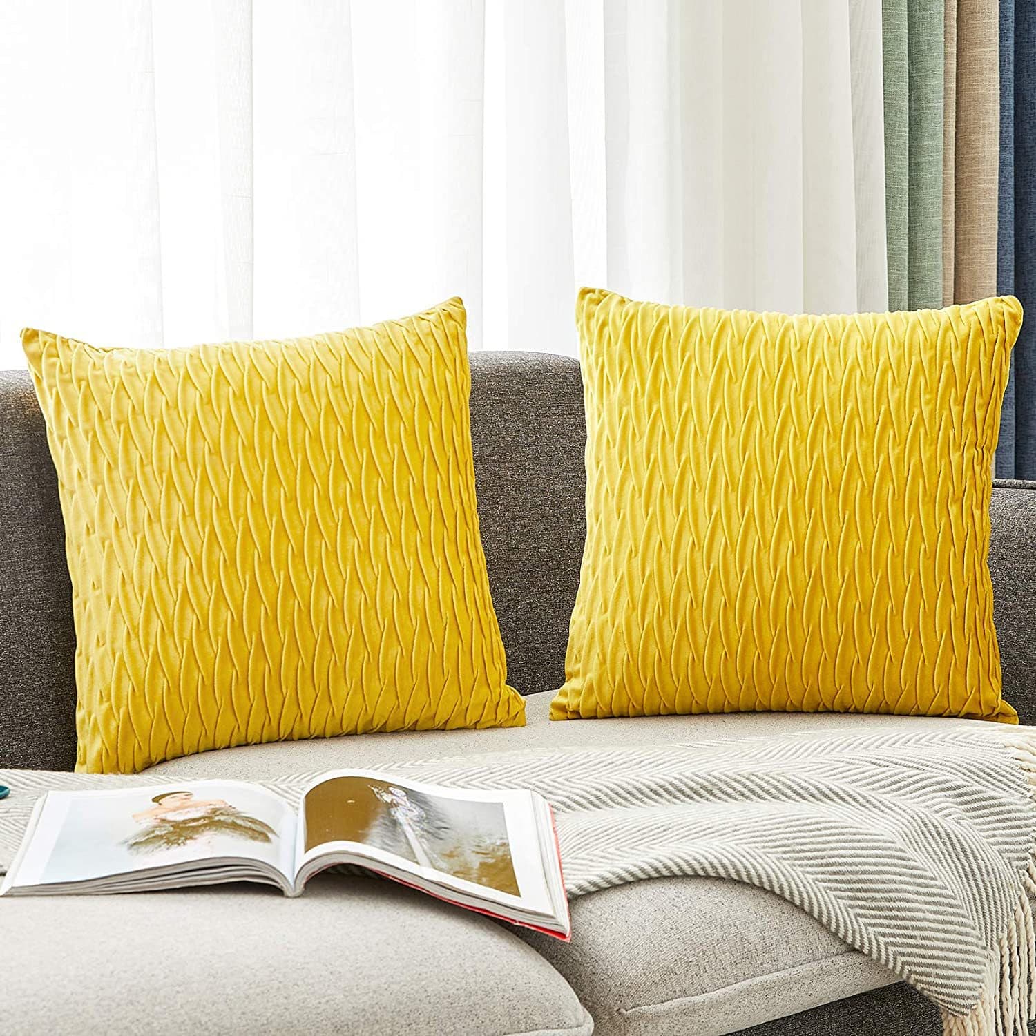 Cross-border Solid Color Light Luxury Velvet Pleated Throw Pillow Scissors Pattern Pleated Bedside Backrest Sofa Cushion Pillowcase
