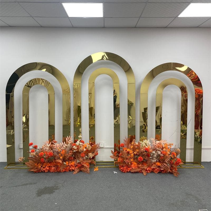 Cross-border wedding arch wedding arch stainless steel bracket background frame double round arch balloon shelf decoration props