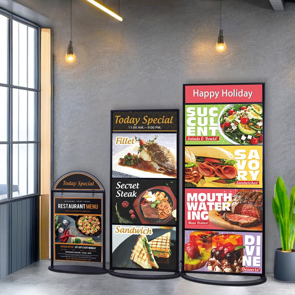 Baisidun Advertising Sign Display Board Restaurant Entrance Floor Standing Sign Multi-layer Movable Advertising Rack