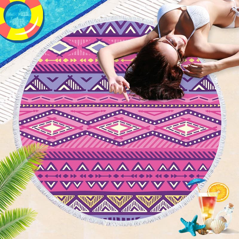Yixin One Piece Minimum Order Round Beach Towel Bath Towel Vintage Fashion Multifunctional Large Bath Towel Outdoor Beach Essential