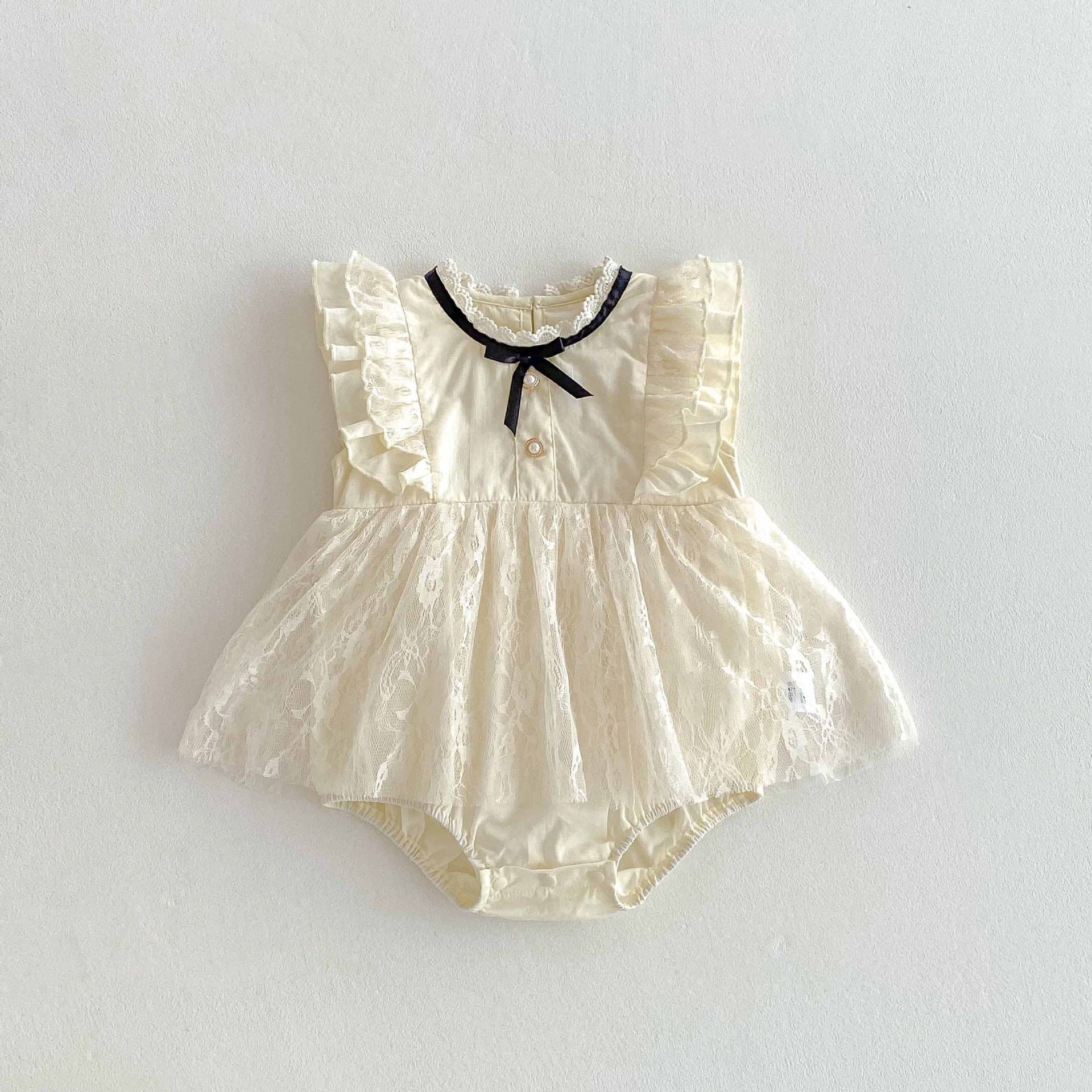 Newborn summer baby clothes, cute and stylish rompers, sweet short-sleeved clothes, full moon and hundred days jumpsuit