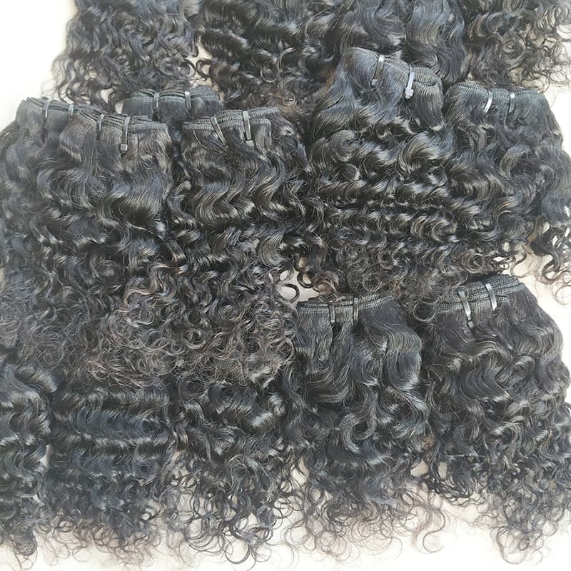 8A Real Human Hair 8 Inches Water Wave Black Hair Bundles 50g