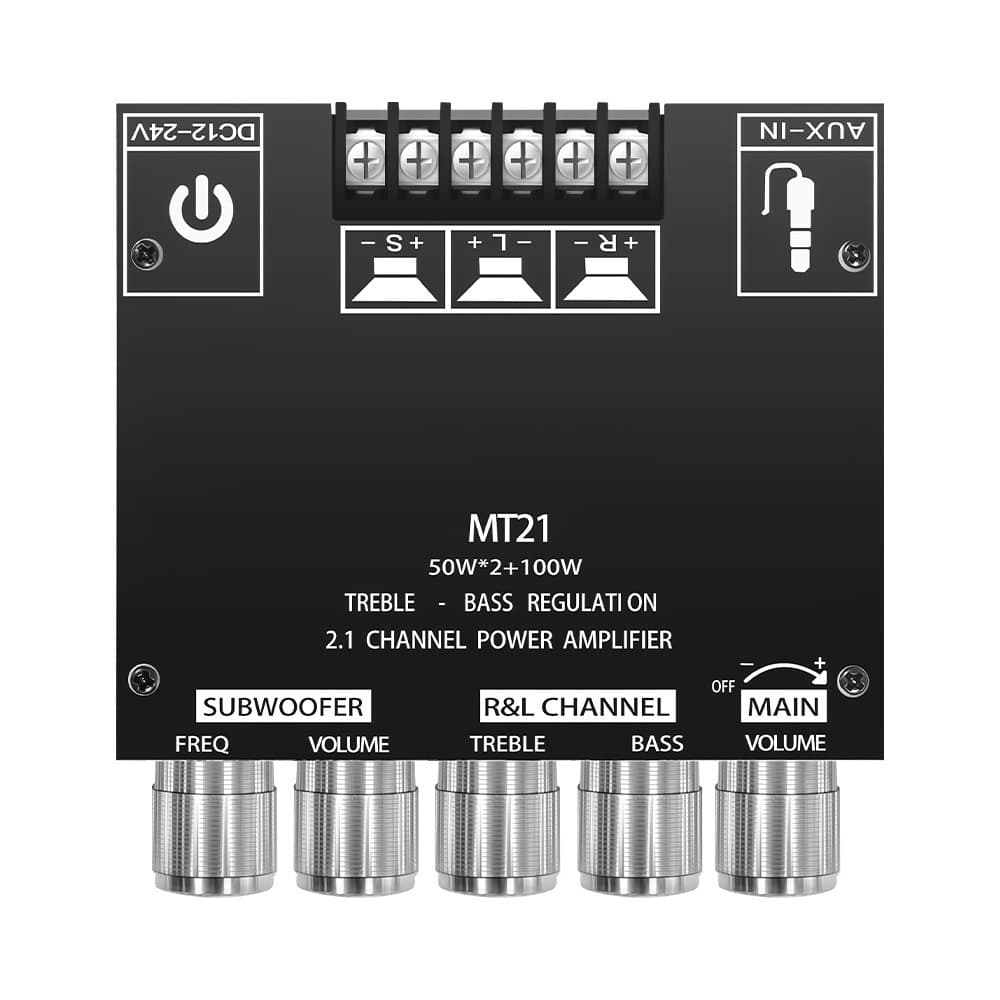 Cross-Border Exclusive ZK-MT21 Digital Bluetooth Amplifier Module 2.1 Channel Super Bass Subwoofer with Bass/Treble Adjustment