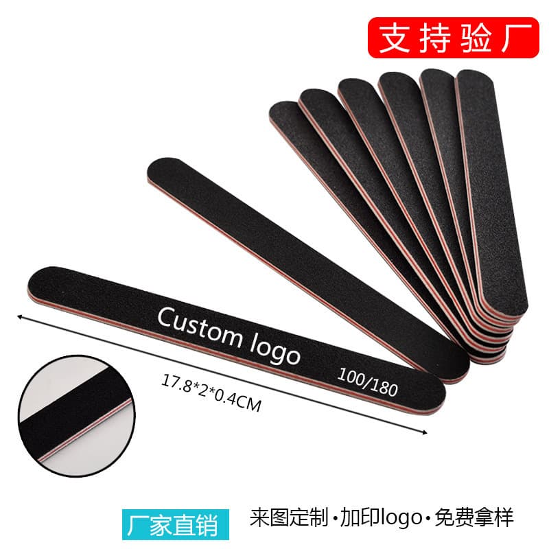 Factory Wholesale Red Core Black Nail File EVA Nail Buffing Block Double-Sided Nail Sanding Strip Nail Tool