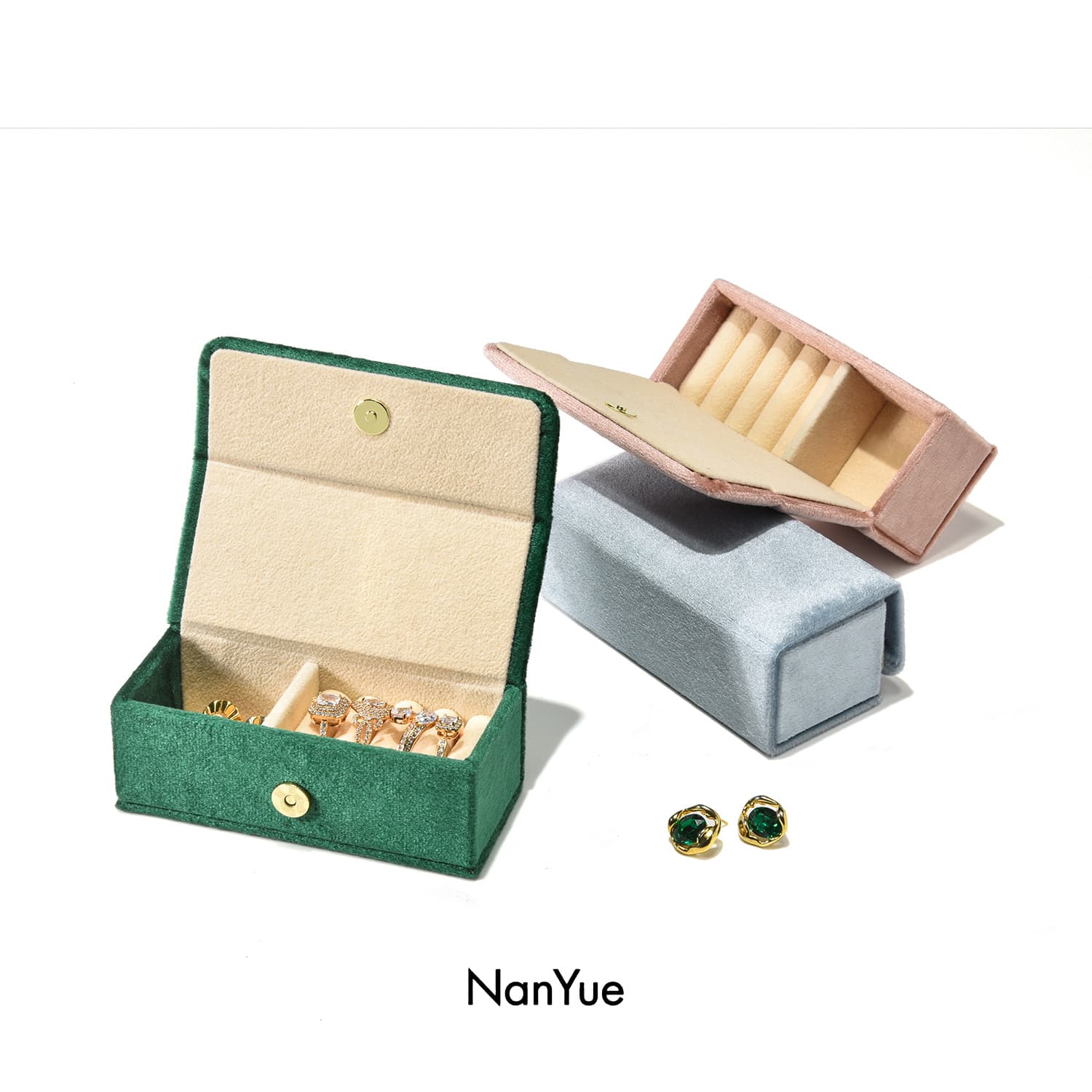 New exquisite jewelry box portable travel jewelry necklace ring storage box earrings earrings ring box