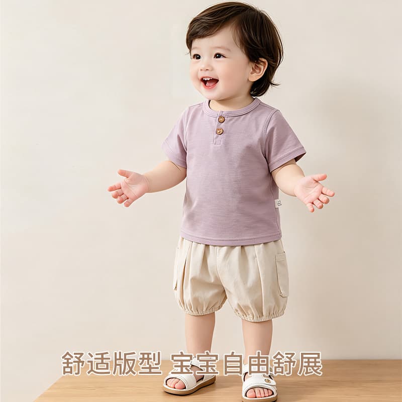 Baby Summer Thin T-Shirt for 0-1 Year Old, 6 Months, 3 Months, Short Sleeve for Boys and Girls Infants