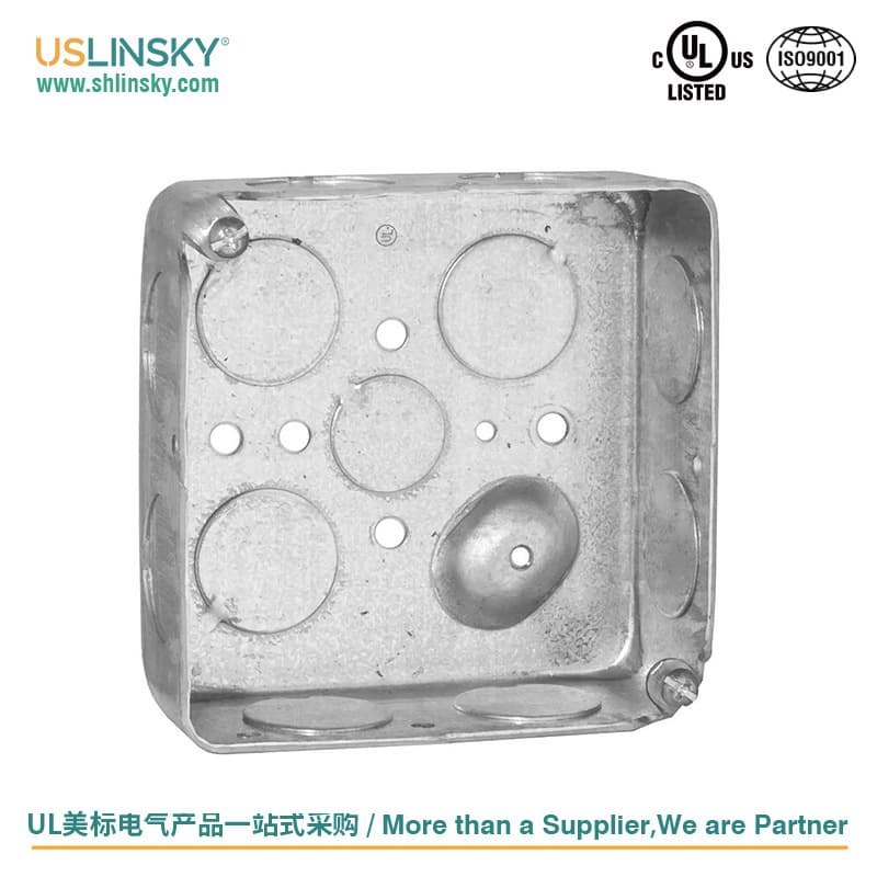 USLINSKY Lingtian American Standard Electrical Metal Junction Box UL Certified Household Electrical Junction Box Galvanized Box