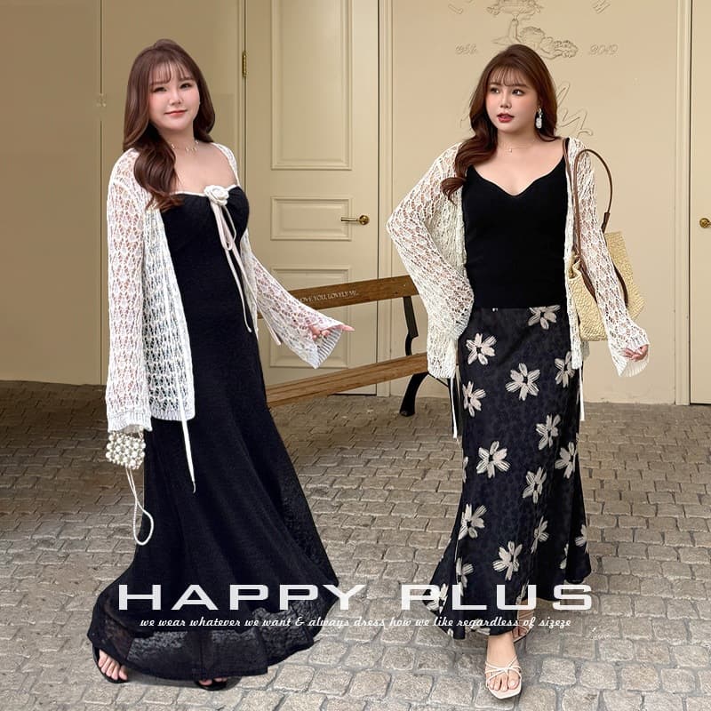 Runqida Plus Size French Cardigan Outerwear 9493 Breathable Wrapped Yarn Tie Hollow Knit Cardigan Plus Size Women's Clothing