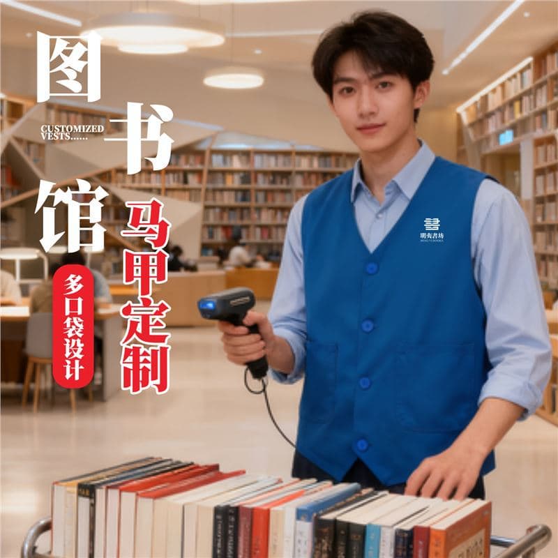 Librarian workwear vest printed logo Xinhua Bookstore Wenxuan gallery employee team vest