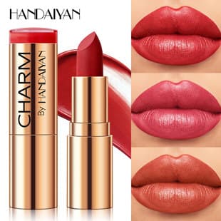 Cross-border Moisturizing Lipstick Gold Round Tube HANDAIYAN Lipstick Waterproof Easy to Color 8 Shades Moisturizing Lipstick
