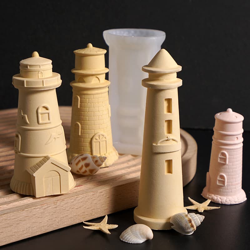 Lighthouse candle mold Mediterranean watchtower ornaments ocean wind lighthouse tower plaster ornaments silicone mold