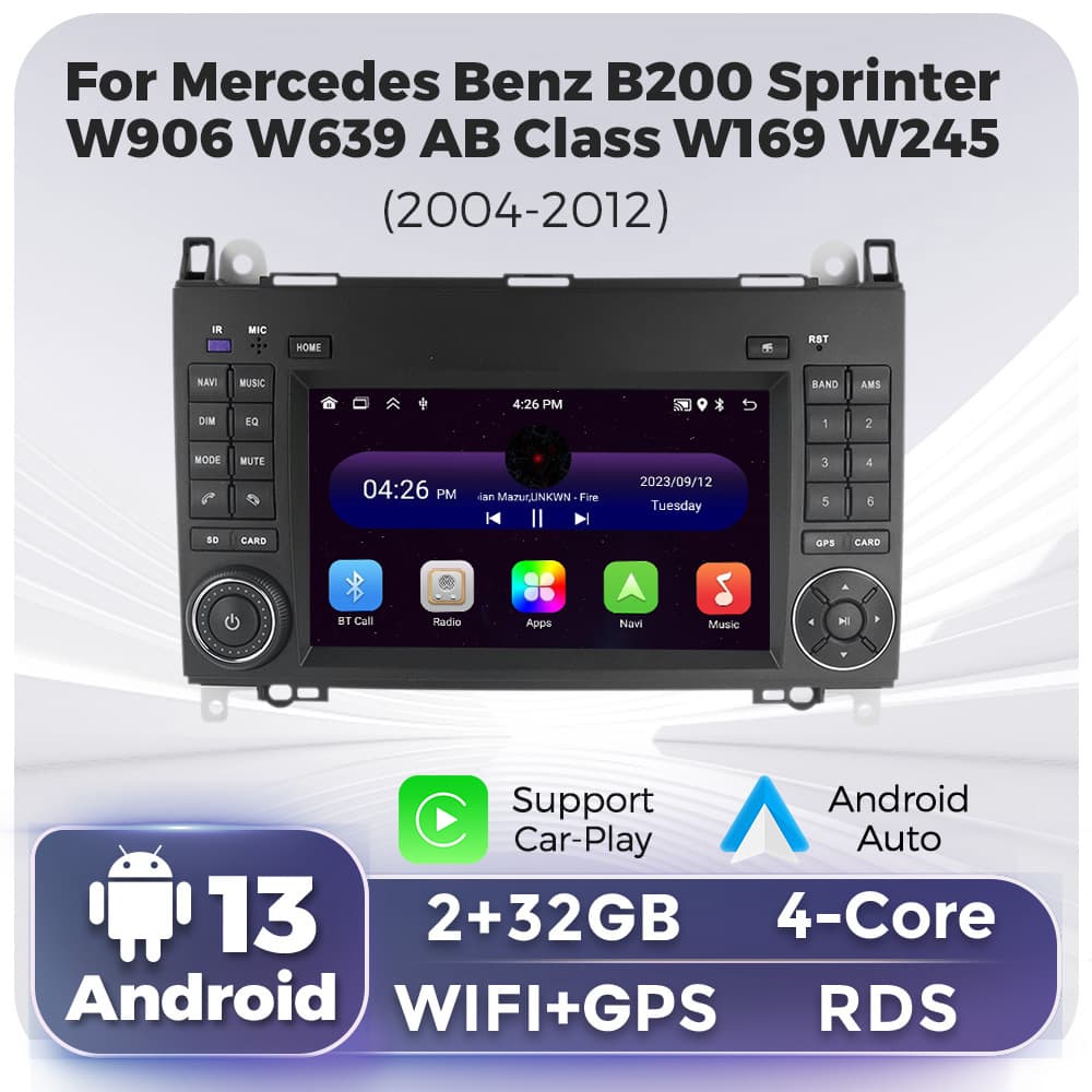 For Mercedes Benz B200 W906 W639 Class W169 with buttons, no disc car stereo