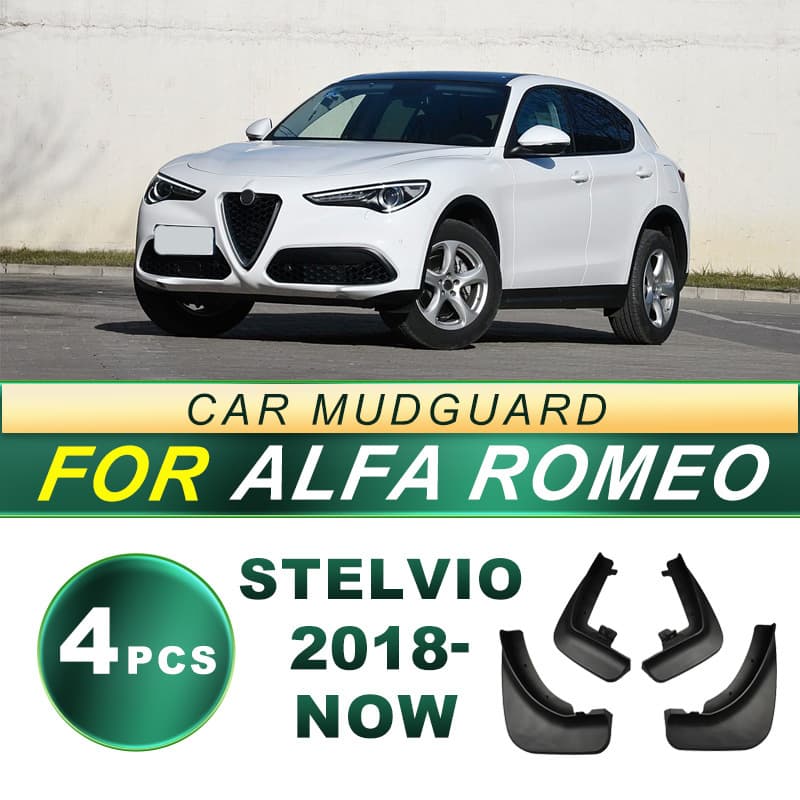 Compatible with Alfa Romeo Stelvio SUV Car Tire Mud Flaps Soft Rubber Mudguard Modification Plastic Parts