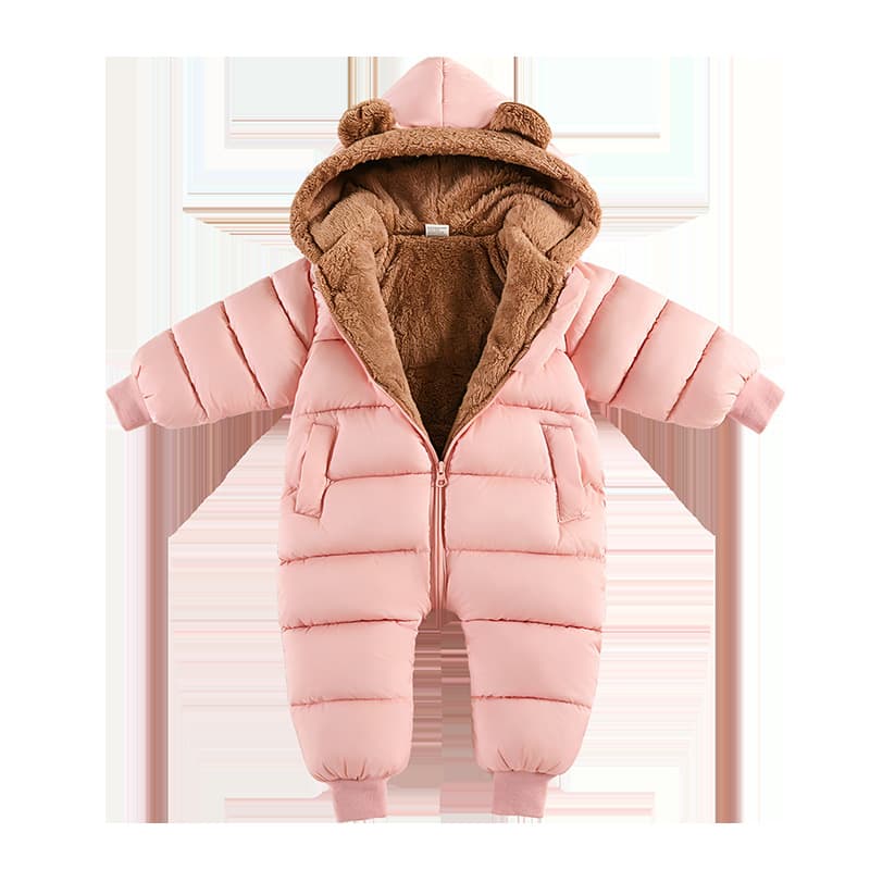 Baby Newborn Winter Outfit Infant Romper Thickened Going-Out Fleece Cotton Padded Jumpsuit