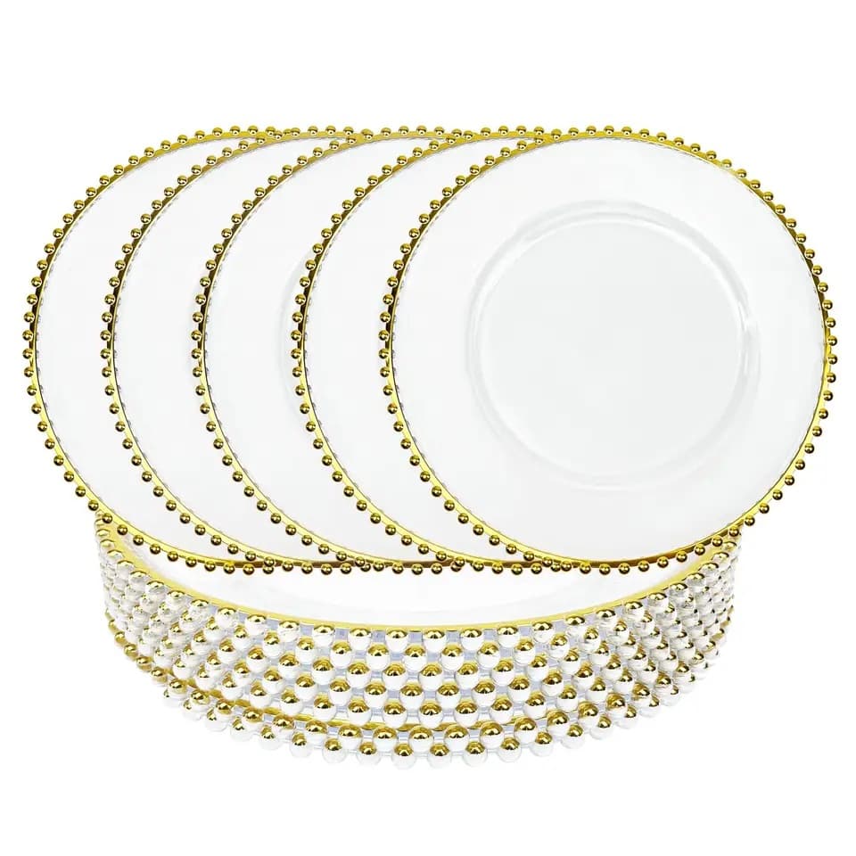 Beaded edge charger plate hotel wedding placemat plate plastic plate fruit plate decorative plate source manufacturer