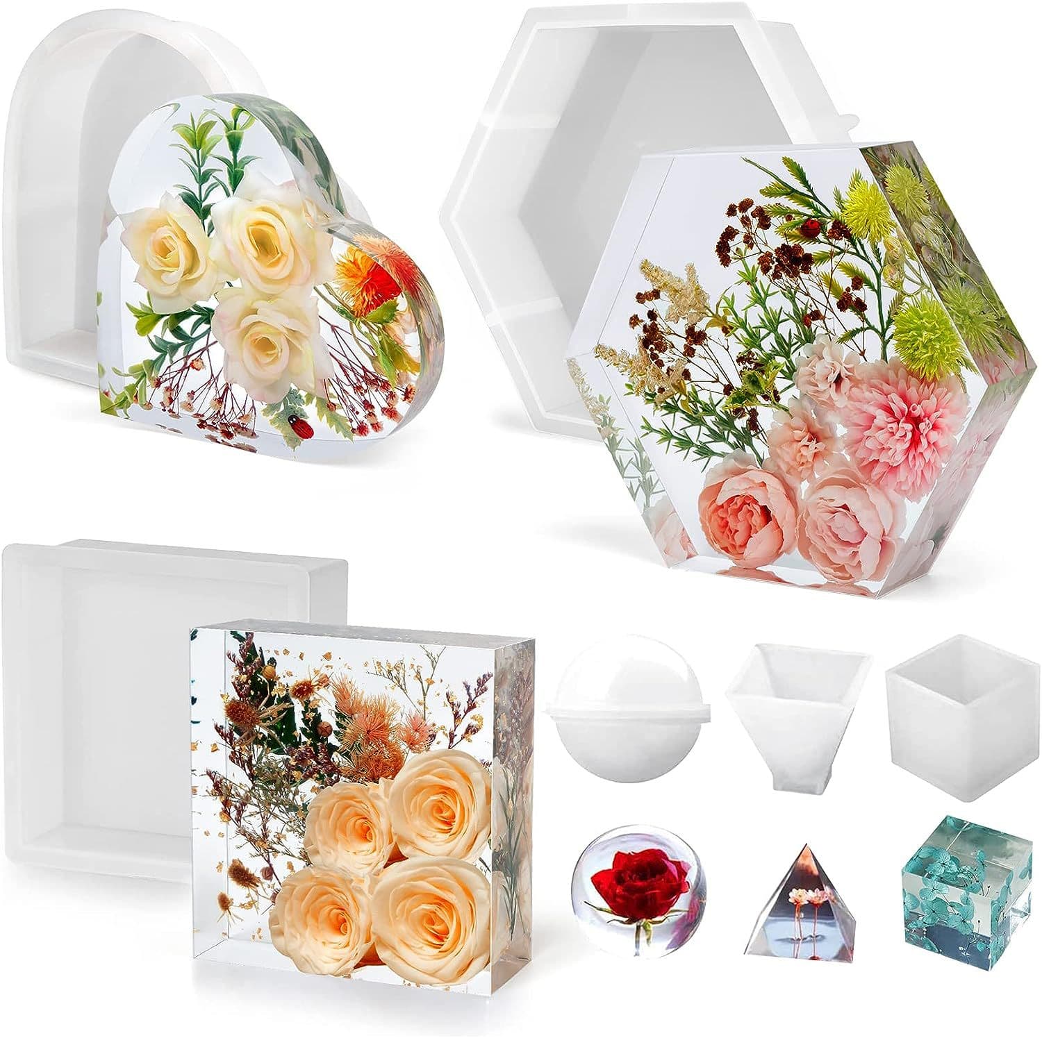 Modern Simple DIY Crystal Drip Resin Mold Polyhedron Specimen Silicone Mold Tabletop Decorations Cake Molds Baking Tools