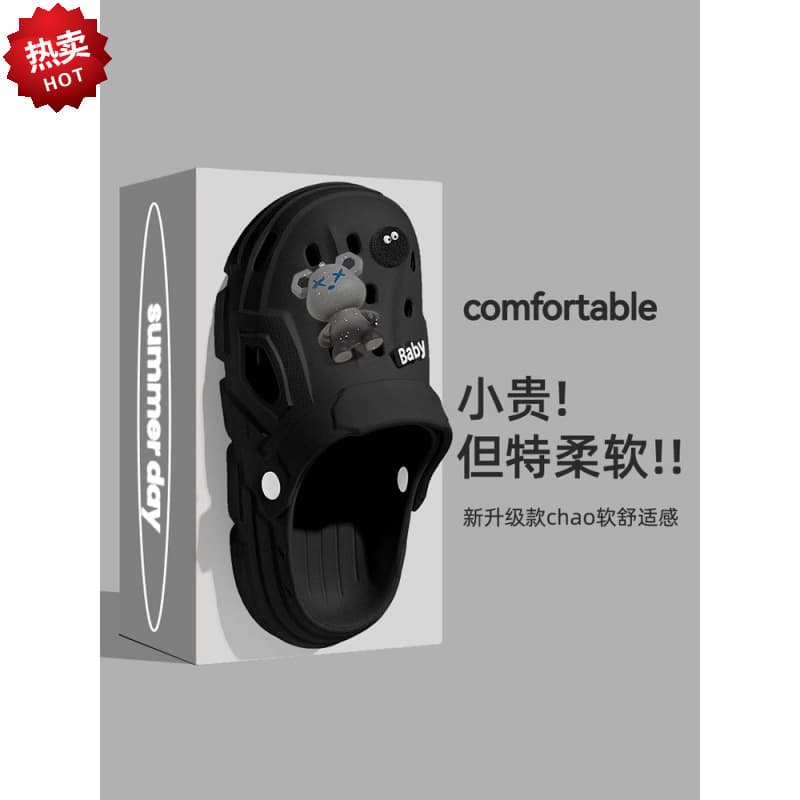 Clog Sandals for Men Summer Outdoor 2024 New, Beach Thick Sole Non-Slip Anti-Odor Closed Toe Half Sandals
