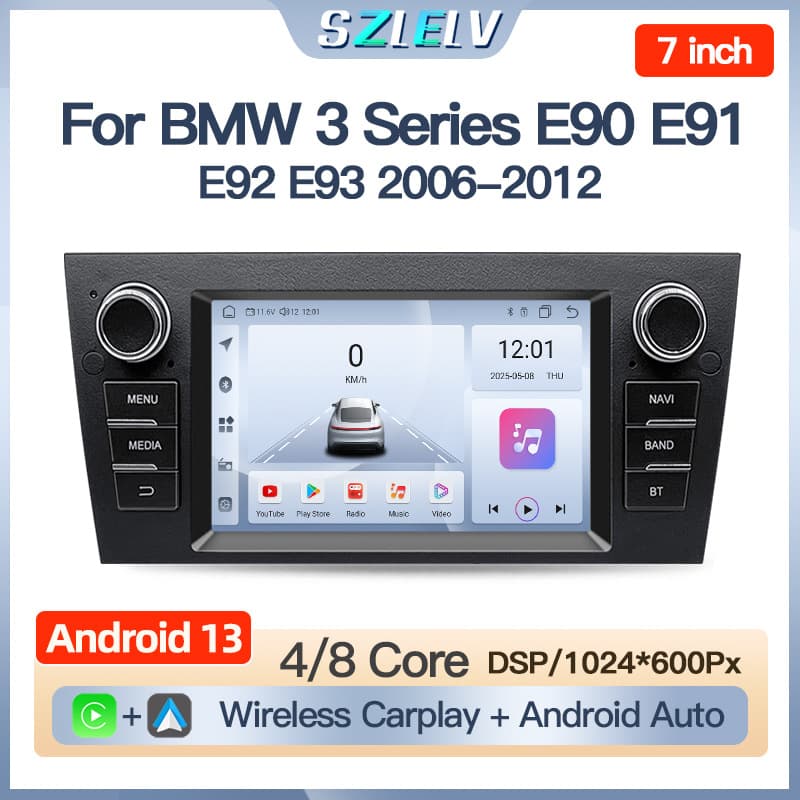 For BMW 3 Series E90 E91 E92 E93 Android Car Stereo Large Screen Navigation Reverse Camera Radio