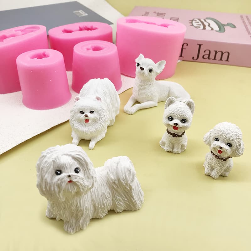 3D Dog Silicone Mold Food-Grade Silicone Handmade DIY Fondant Chocolate Plaster Mold