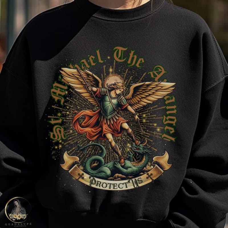 [Cross-border EU Size] Vintage St. Michael Sweatshirt: Catholic Spiritu