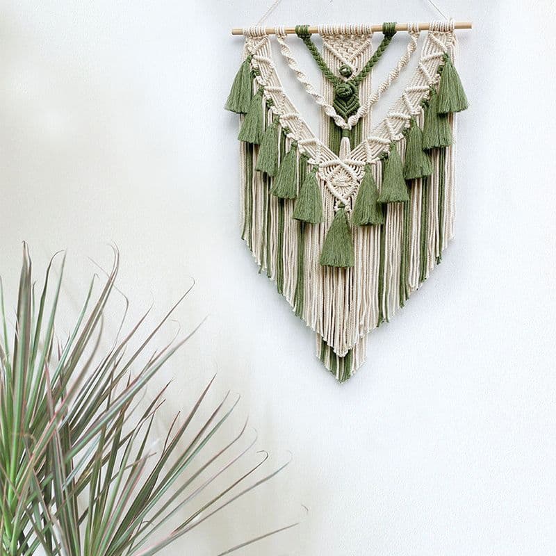 Bohemian Handwoven Macrame Wall Hanging for Living Room Bedroom Entryway Decor
