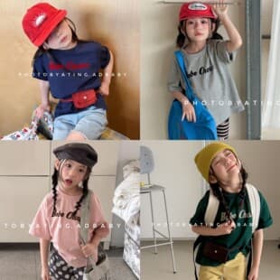 2026 Kids Summer Fashion Active Print Girls Short Sleeve T-Shirt Boys Undershirt 7260