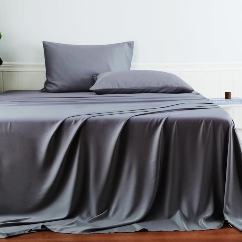 Bamboo Fiber Sheet Silky Cool Soft Solid Color Twill Sheet Double Supplier Direct Shipping for One Item