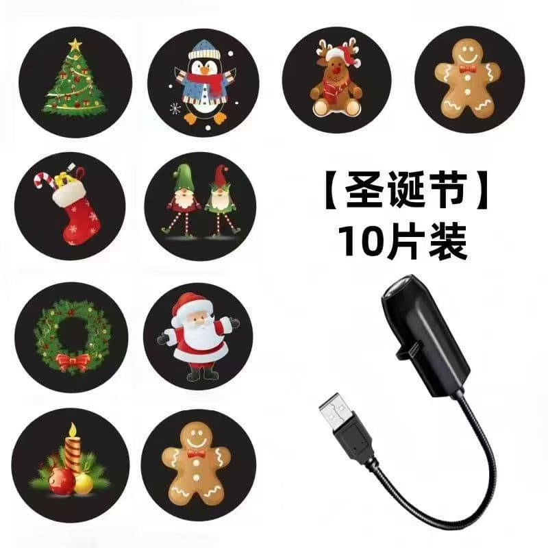 Cross-border Starry Moon Lamp Halloween Creative Bedroom Night Light Logo Projection Lamp Influencer Photo Background Light