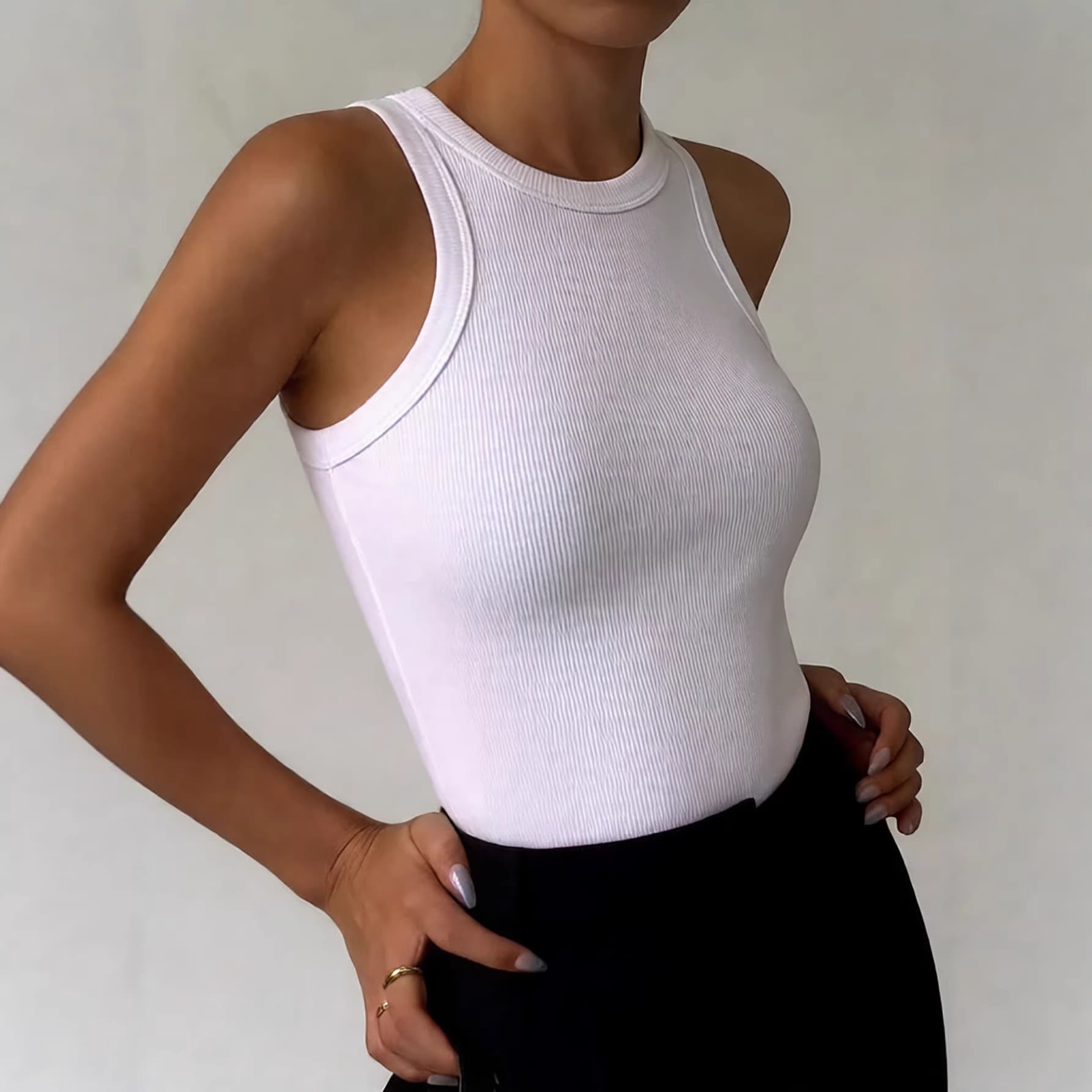 Custom Vest Hot Girl Camisole Women Summer Outerwear Cover Armpit Fat Sleeveless Halter Top Inner Wear Fashion Tank Top
