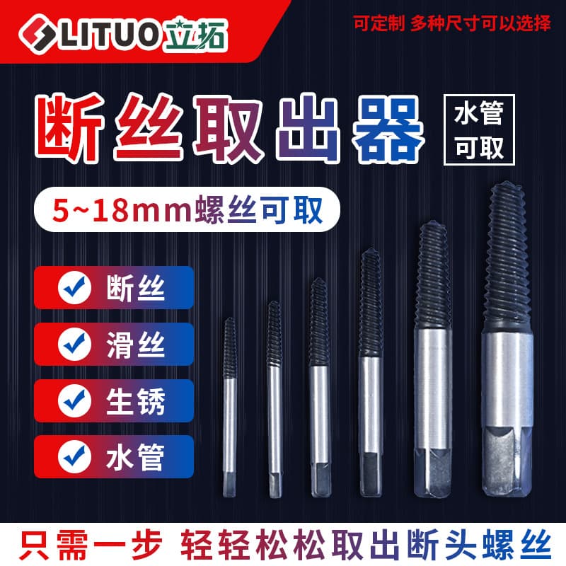 Universal Broken Screw Extractor, High-Strength Tool for Removing Stripped and Broken Screws in Deep Holes like Faucets and Pipes