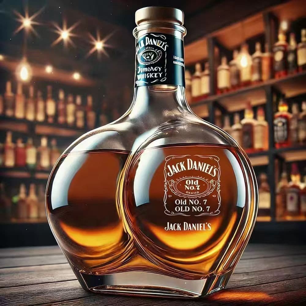 2026 Independent Site Novel Glass Bottle Craft Interesting Craft Glass Material Whiskey Bottle