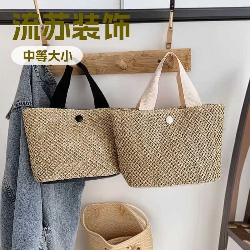 Women's bags cross-border new tote bag women's summer beach woven bag retro handbag women's bag wholesale small bag