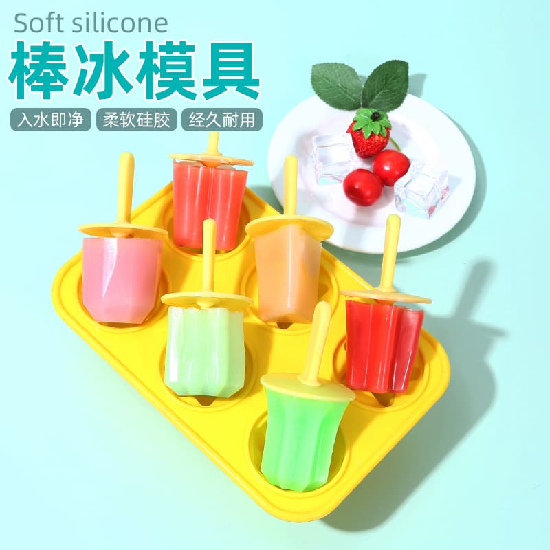 New Ice Cream Mold for Home Use, DIY Popsicle Ice Cream Bar Mold, Children's Complementary Food Mold, Six Shapes
