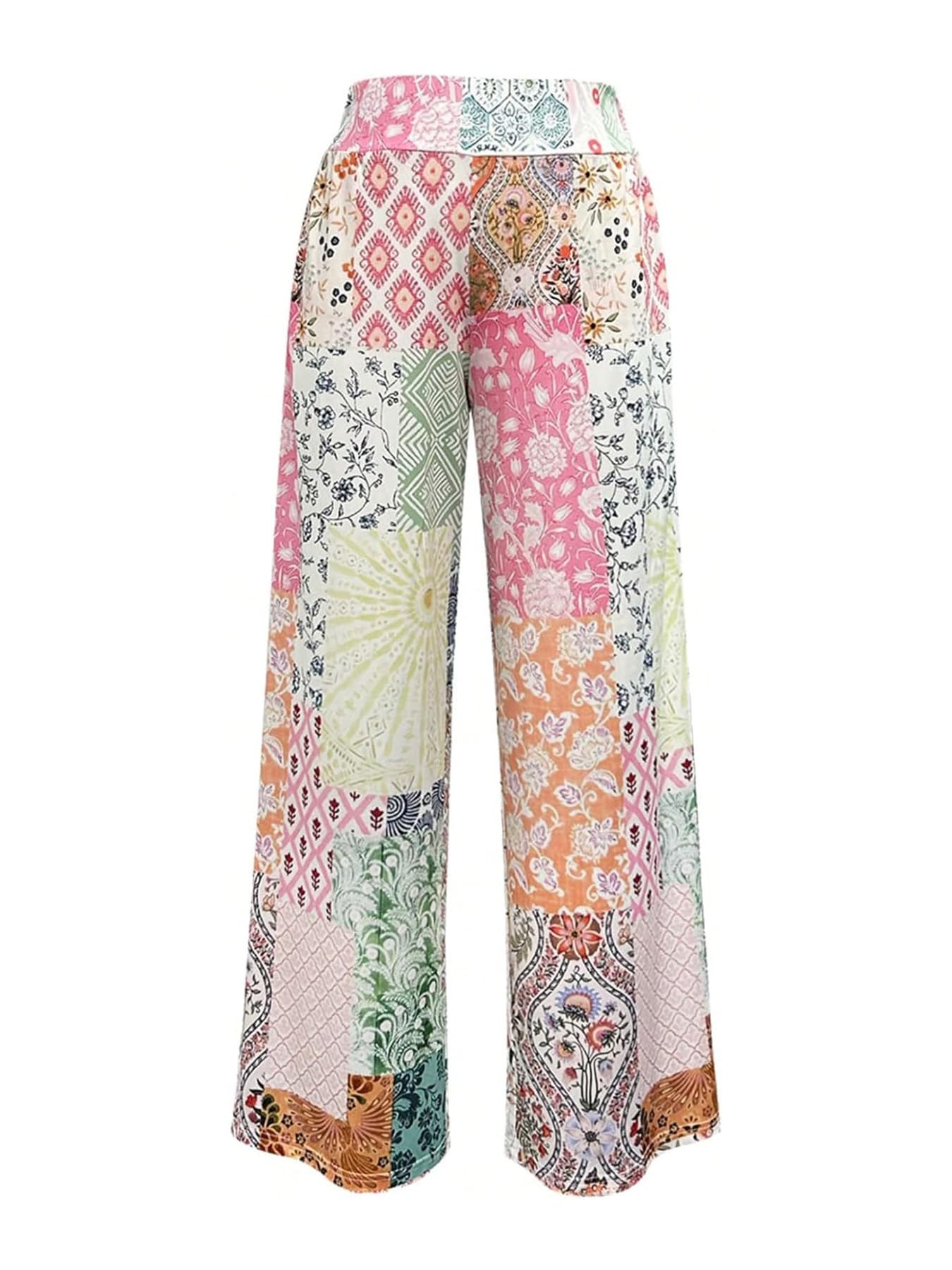 Women's Bohemian Printed Straight Leg Casual Wide Leg Pants Long Pants New Arrival for Amazon EU/US Cross-Border