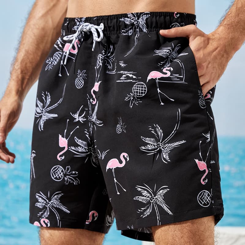 2023 European and American Cross-Border Men's Beach Shorts 3D Quick-Dry Shorts Breathable Sports Casual Pants with Four-Way Stretch Quick-Dry Breathable