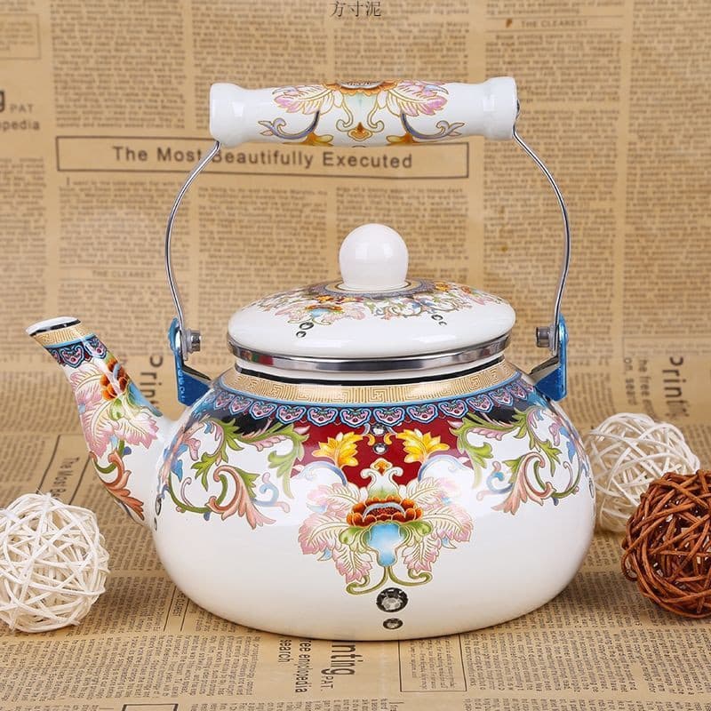 Enamel Kettle, Enamel Teapot, Enamel Handle Kettle, Boiling Water Kettle, Induction Cooktop Kettle, Gas Stove Kettle, Electric Kettle